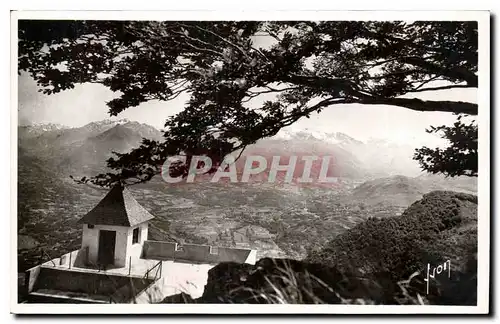 Ansichtskarte AK Env de Lourdes Htes Pyrenees Du Pibeste vue sur la chaine des Pyrenees et la Vallee d'Arrens