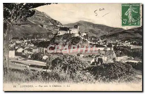 Cartes postales Lourdes Vue vers le Chateau