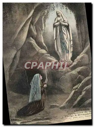 Cartes postales Lourdes Apparition de la Vierge a Bernadette
