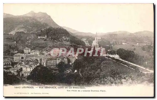 Cartes postales Lourdes Vue generale cote de la Basilique Vue prise de l'ancien Chateau Fort