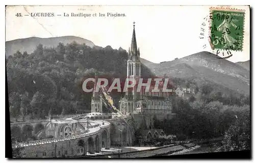 Ansichtskarte AK Lourdes La Basilique et les Piscines