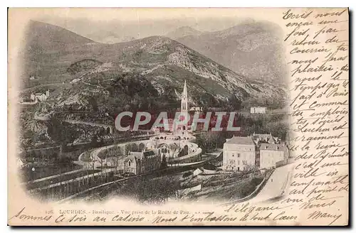 Cartes postales Lourdes Basilique Vue prise de la Route de Pau