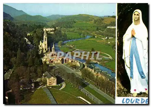 Cartes postales Lourdes Vue generale vers les Sanctuaires