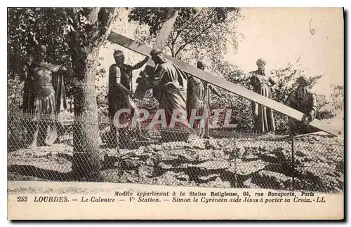 Cartes postales Lourdes Le Calvaire V Station Simon le Cyreneen aide Jesus a porter sa Croix