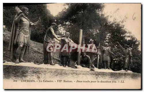 Cartes postales Lourdes Le Calvaire VII Station Jesus tombe pour la deuxieme fois