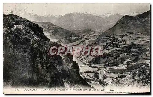 Ansichtskarte AK Lourdes La Vallee d'Argeles et les Pyrenees vues du Pic du Jer