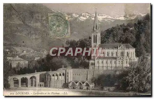 Ansichtskarte AK Lourdes La Grotte et les Piscines