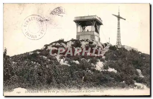 Cartes postales Lourdes Le Pic du Jer L'Observatoire et la Croix