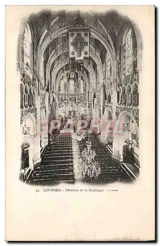 Cartes postales Lourdes Interieur de la Basilique