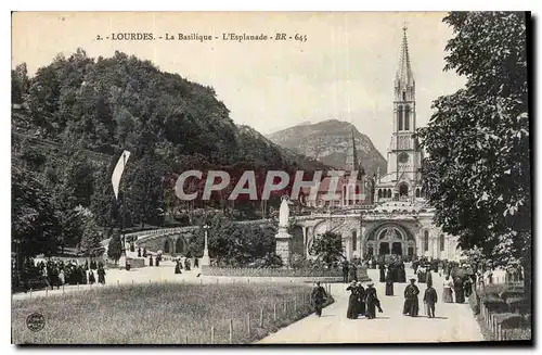 Cartes postales Lourdes La Basilique l'Esplanade