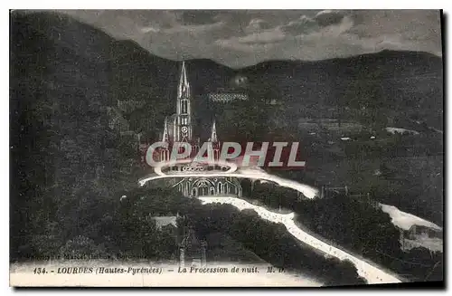 Ansichtskarte AK Lourdes Hautes Pyrenees La Procession de nuit