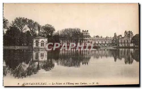 Cartes postales Fontainebleau Le Palais et L'Etang aux Carpes