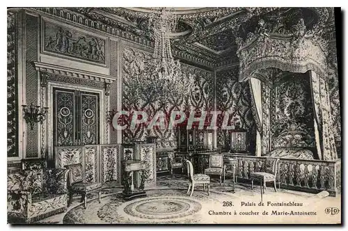 Ansichtskarte AK Palais de Fontainebleau Chambre a coucher de Marie Antoinette