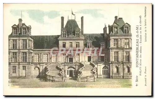 Cartes postales Fontainebleau S & M Palais Cour des Adieux Escalier en fer a cheval