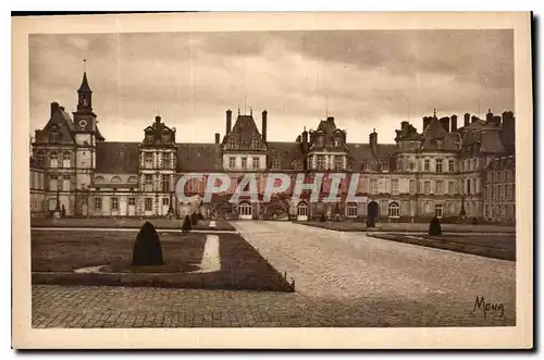 Ansichtskarte AK Les Petit tableaux de L'Ile de France Palais de Fontainebleau Facade sur la Cour ndu Cheval Blan