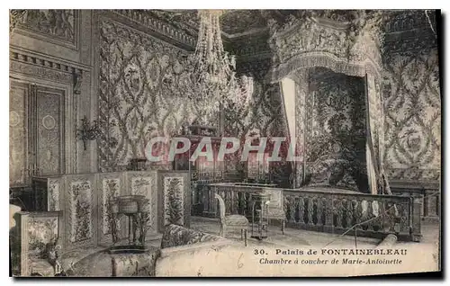 Ansichtskarte AK Palais de Fontainebleau Chambre a coucher de Marie Antoinette