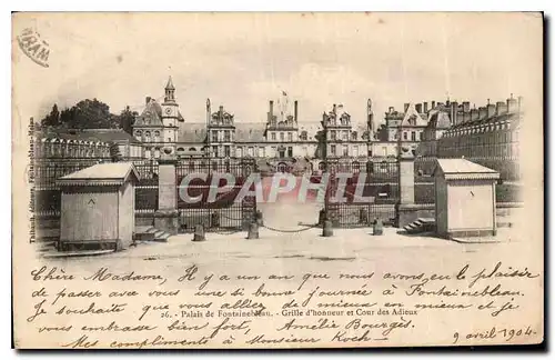 Cartes postales Palais de Fontainebleau Grille d'Honneur et Cour des Adieux