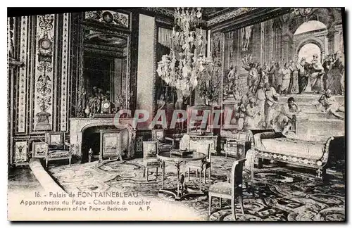 Ansichtskarte AK Palais de Fontainebleau Appartements du Pape Chambre a coucher