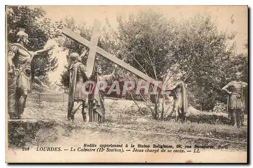 Ansichtskarte AK Lourdes Le Calvaire II Station Jesus charge de sa Croix