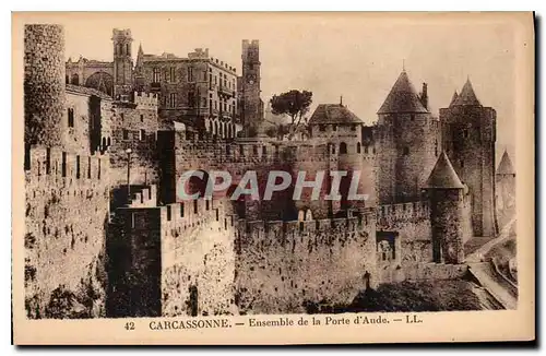 Ansichtskarte AK Carcassonne Ensemble de la Porte d'Aude