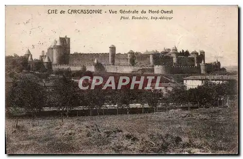 Ansichtskarte AK Cite de Carcassonne Vue generale du Nord Ouest