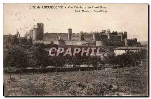 Cartes postales Cite de Carcassonne Vue generale du Nord Ouest