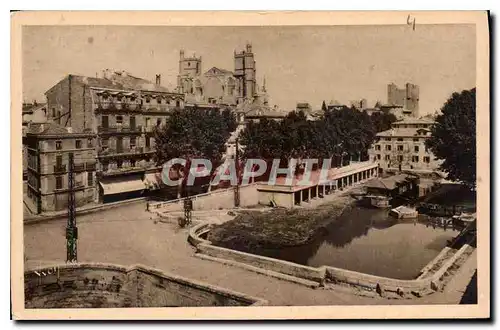 Cartes postales La Douce France Narbonne Aude Le Canal et la Cathedrale St Just