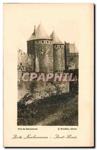 Ansichtskarte AK Cite de Carcassonne Porte Narbonnaise Pont Levis