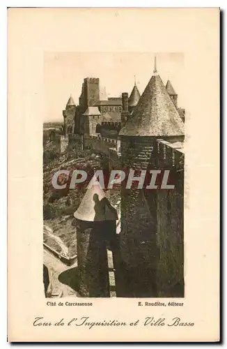 Cartes postales Cite de Carcassonne Tour de l'Inquisition et Ville Basse