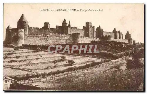 Cartes postales La Cite de Carcassonne vue generale du Sud