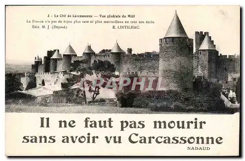 Ansichtskarte AK La Cite de Carcassonne vue generale du Midi