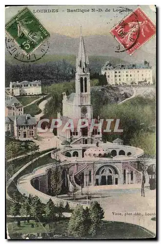 Cartes postales Lourdes Basilique N D de Lourdes