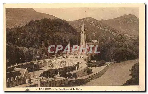Cartes postales Lourdes la Basilique et le Gave