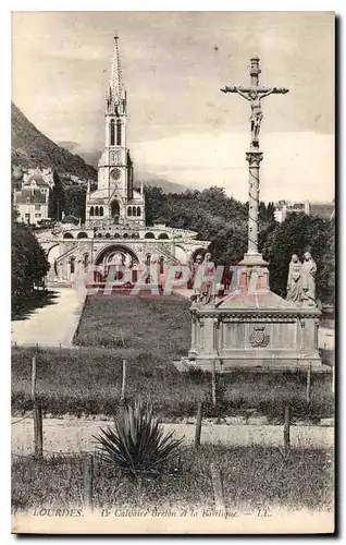 Ansichtskarte AK Lourdes le Calvaire Breton et la Basilique