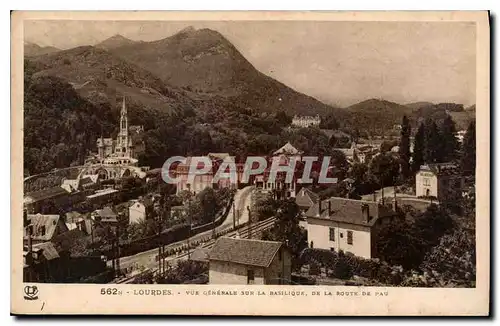 Ansichtskarte AK Lourdes vue generale sur la Basilique de la Route de Pau