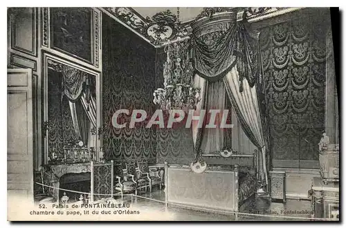 Cartes postales Palais de Fontainebleau chambre du pepa lit du duc d'Orleans