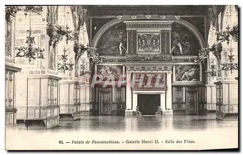 Cartes postales Palais de Fontainebleau Galerie Henri II salle des Fetes