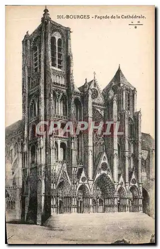 Ansichtskarte AK Bourges Facade de la Cathedrale