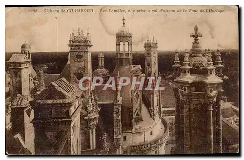 Ansichtskarte AK Chateau de Chambord les Combles vue prise a vol d'Oiseau de la Tour de l'Horloge