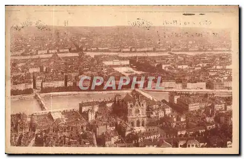 Cartes postales Lyon vue generale des Quartiers Saint jean et Bellecour prise de l'Ascenseur de la Tour de Fourv