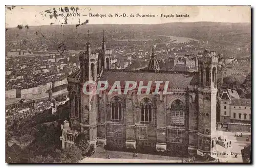 Cartes postales Lyon Basilique de N D de Fourviere Facade Laterale
