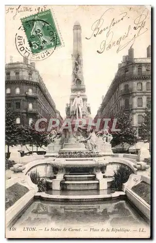 Cartes postales Lyon la Statue de Carnot Place de la Republique