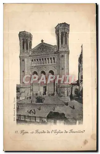Cartes postales Lyon Facade de l'Eglise de Fourvriere