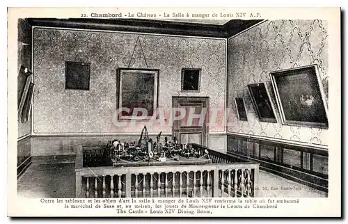Ansichtskarte AK Chambord le Chateau la Salle a Manger de Louis XIV Outre les Tableaux et les objects d'art la Sa