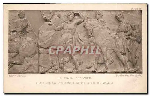 Ansichtskarte AK Horsemen Preparing Parthenon Frieze North Side Slab XLII