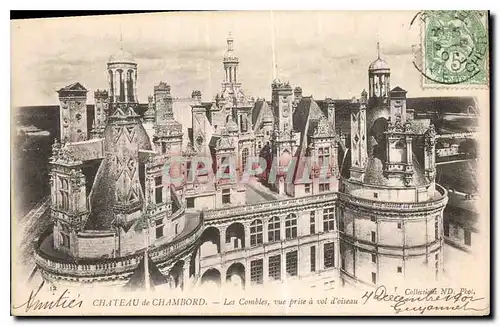 Cartes postales Chateau de Chambord les Combles vue prise a vol d'Oiseau