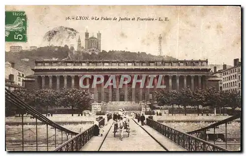 Cartes postales Lyon le Palais de Justice et Fourvriere