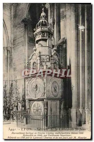 Cartes postales Lyon Interieur de la Cathedrale St Jean Merveilleuse Horloge de Nicolas Lippius