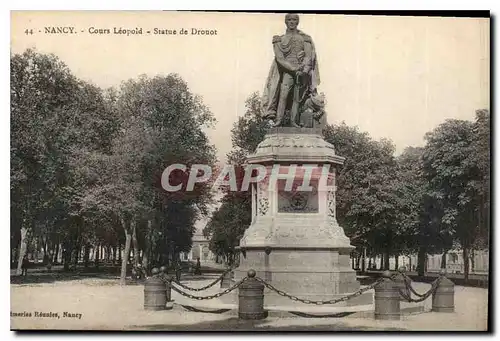 Cartes postales Nancy Cours Leopold Statue de Drouot