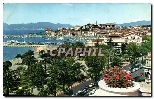 Cartes postales La Cote d'Azur Cannes un coin de la Corniche vue sur le Port et le Suquet